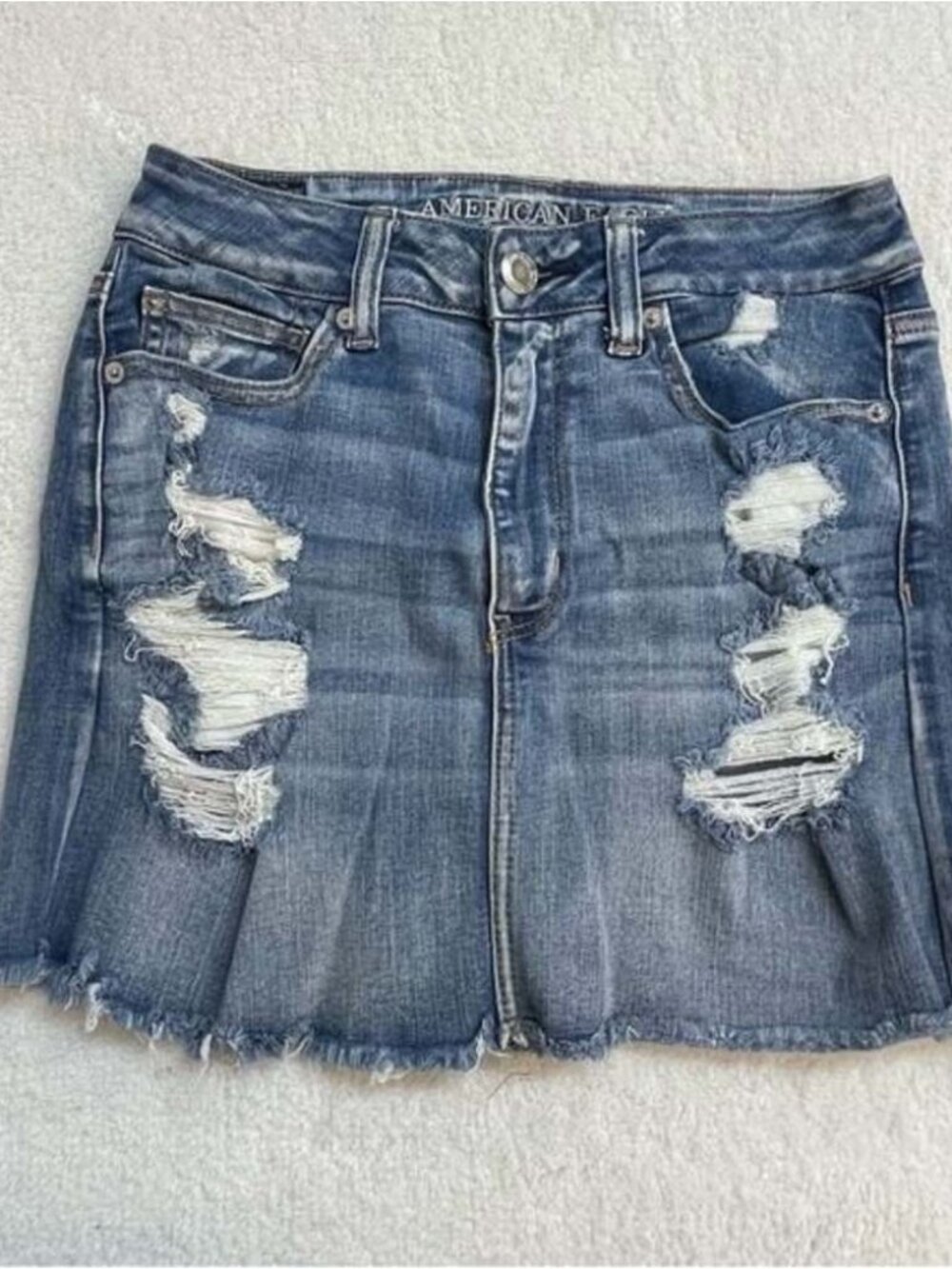 Blue Denim Skirt Holes NE(X)T LEVEL STRETCH🌃